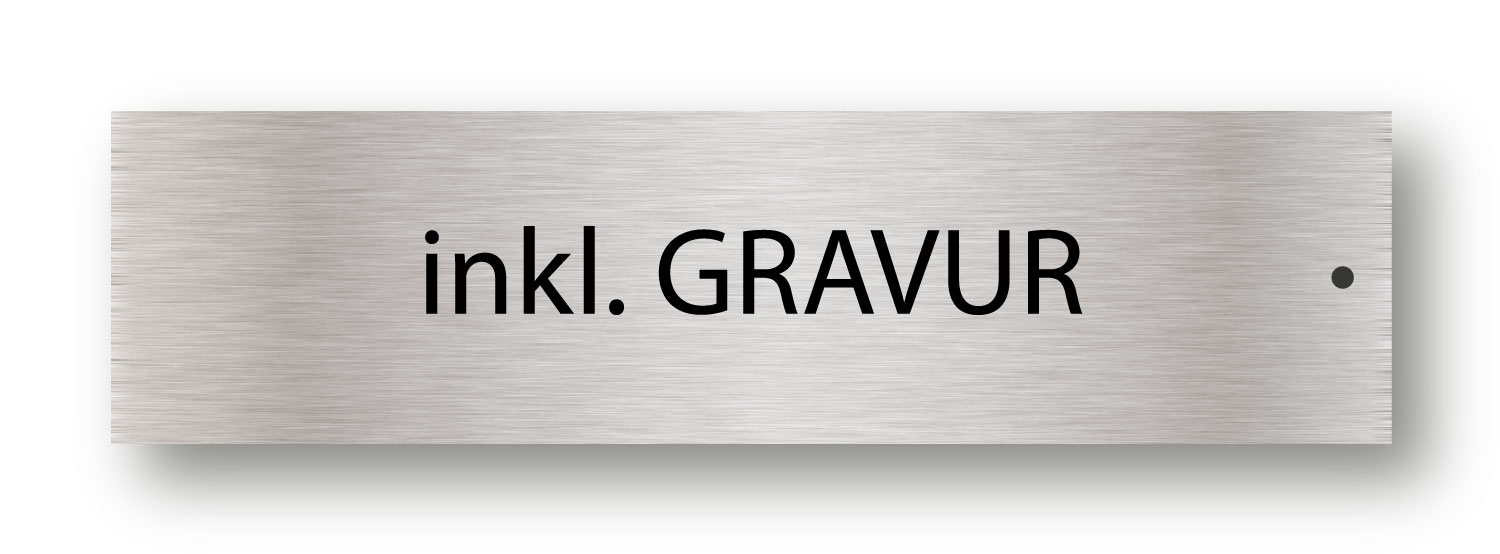 RENZ RSA2 Namensschild ALU mit Gravur mit Montagegehäuse, für