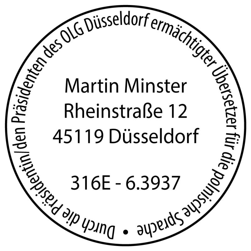 Dolmetscher / Übersetzer Siegel gem. Verordnung
